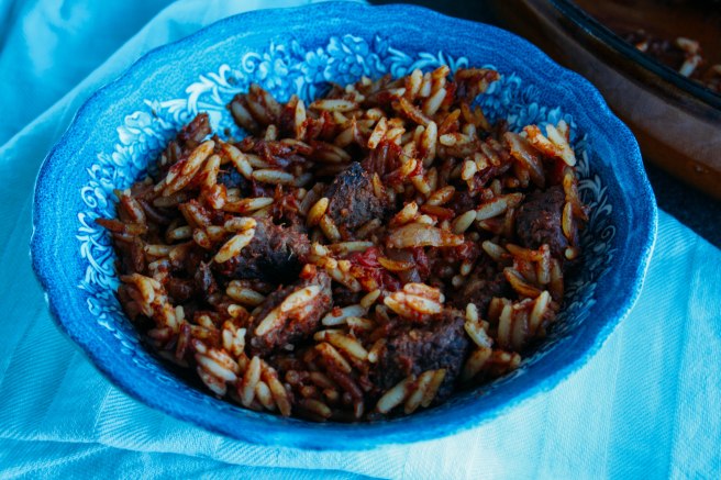 Orzo with beef